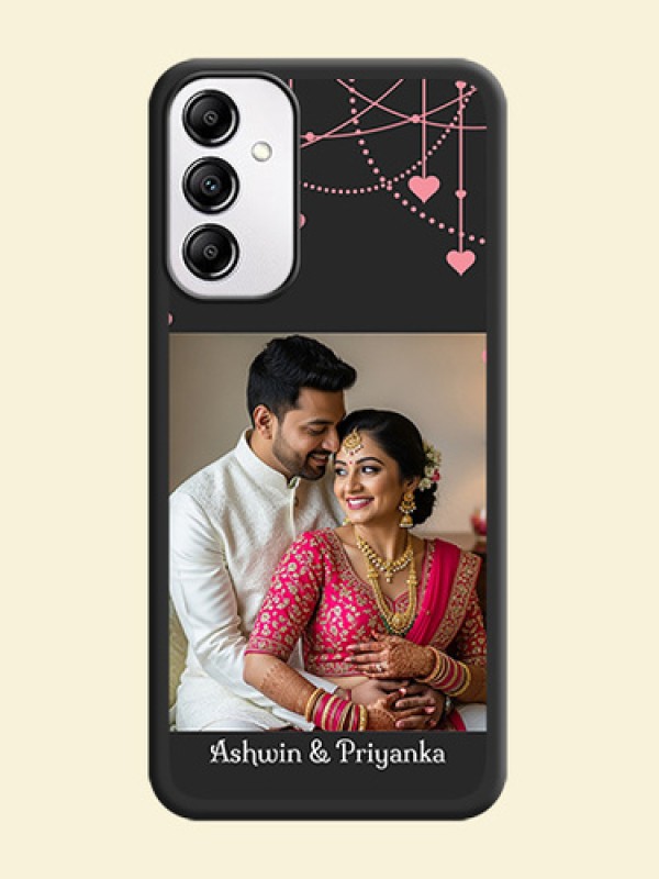 Pink Love Hangings with Text on Space Black Custom Soft Matte Back Cover - Samsung Galaxy A14