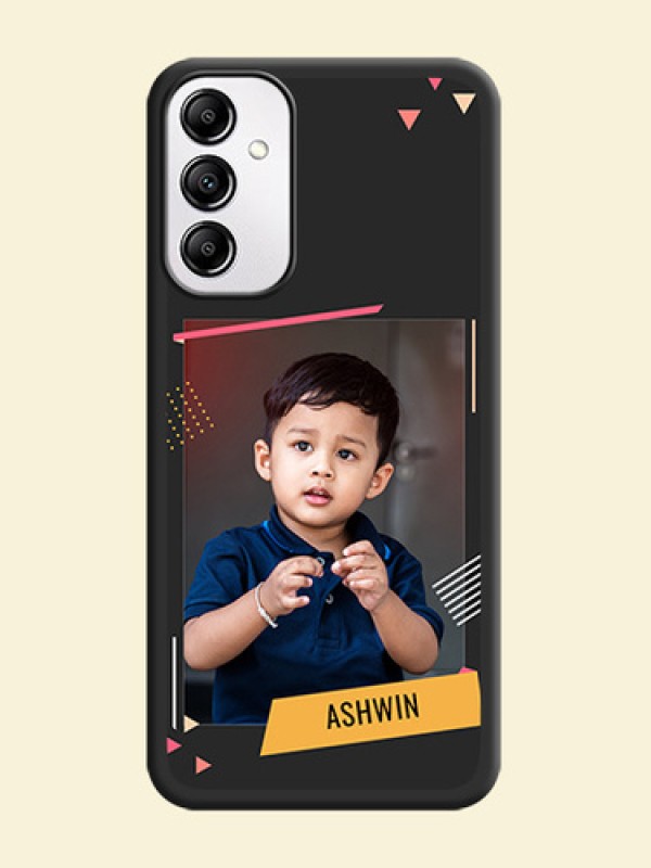 Photo Frame with Triangle Small Dots on Photo on Space Black Soft Matte Back Cover - Samsung Galaxy A14