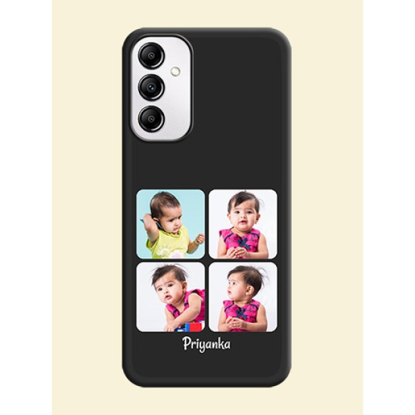 Floral Art with 6 Image Holder on Photo on Space Black Soft Matte Mobile Case - Samsung Galaxy A14