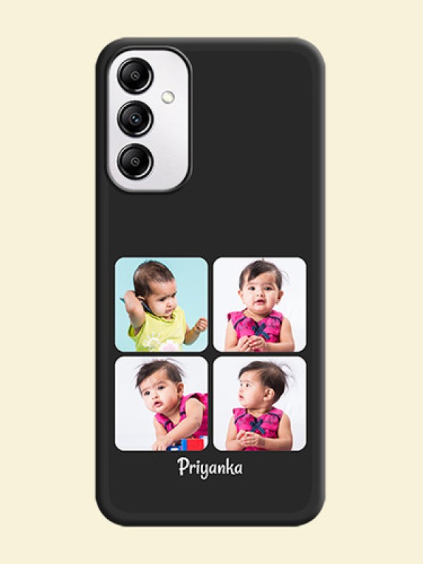 Floral Art with 6 Image Holder on Photo on Space Black Soft Matte Mobile Case - Samsung Galaxy A14