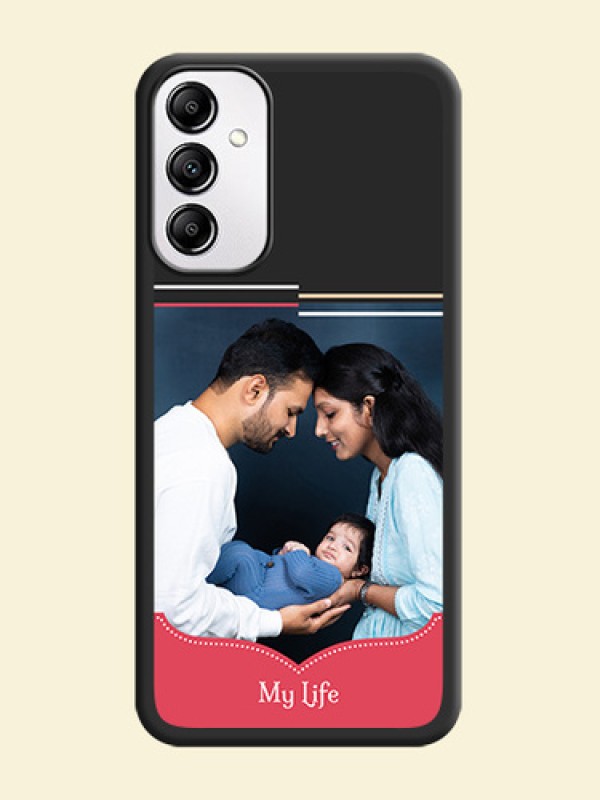 Classic Plain Design with Name on Photo on Space Black Soft Matte Phone Cover - Samsung Galaxy A14