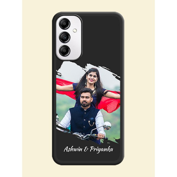 Grunge Brush Strokes on Photo on Space Black Soft Matte Back Cover - Samsung Galaxy A14