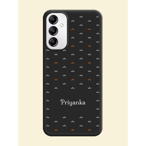 Simple Pattern With Custom Text On Space Black Personalized Soft Matte Phone Covers -Samsung Galaxy A14 Simple Pattern With Custom Text On Space Black Personalized Soft Matte Phone Covers -Samsung Galaxy A14