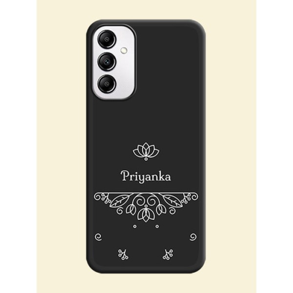 Lotus Garden Custom Text On Space Black Personalized Soft Matte Phone Covers -Samsung Galaxy A14 Lotus Garden Custom Text On Space Black Personalized Soft Matte Phone Covers -Samsung Galaxy A14