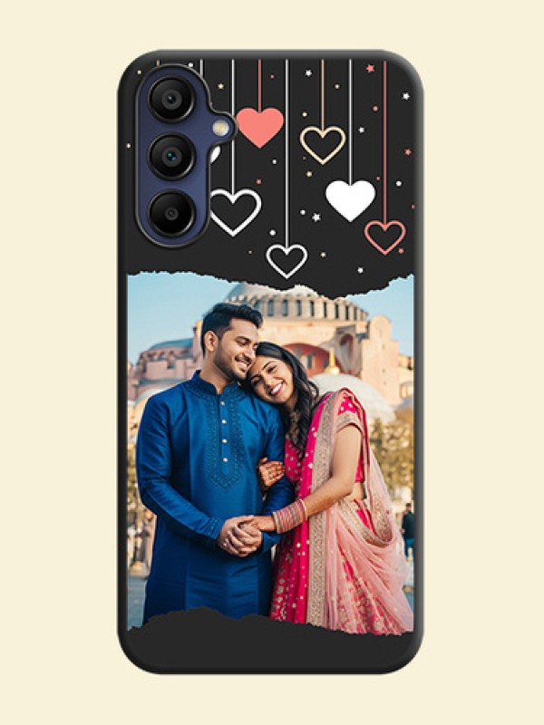 Love Hangings with Splash Wave Picture on Space Black Custom Soft Matte Phone Back Cover - Galaxy A15 5G