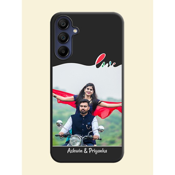 Fall in Love Pattern with Picture - Photo on Space Black Soft Matte Mobile Case - Galaxy A15 5G Fall in Love Pattern with Picture - Photo on Space Black Soft Matte Mobile Case - Galaxy A15 5G