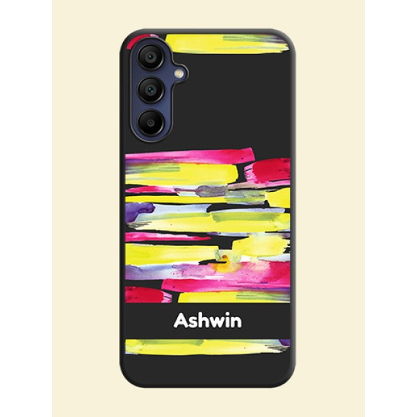 Brush Coloured on Space Black Personalized Soft Matte Phone Covers - Galaxy A15 5G Brush Coloured on Space Black Personalized Soft Matte Phone Covers - Galaxy A15 5G