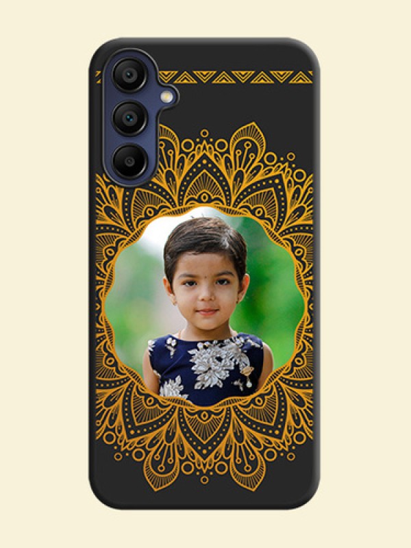 Round Image with Floral Design - Photo on Space Black Soft Matte Mobile Cover - Galaxy A15 5G