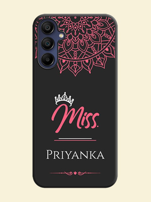 Mrs Name with Floral Design on Space Black Personalized Soft Matte Phone Covers - Galaxy A15 5G