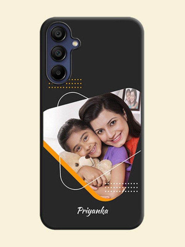Yellow Triangle - Photo on Space Black Soft Matte Phone Cover - Galaxy A15 5G