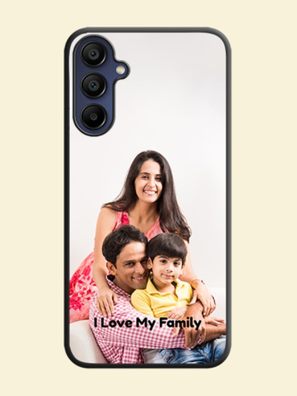 Full Single Pic Upload With Text On Space Black Personalized Soft Matte Phone Covers - Galaxy A15 5G