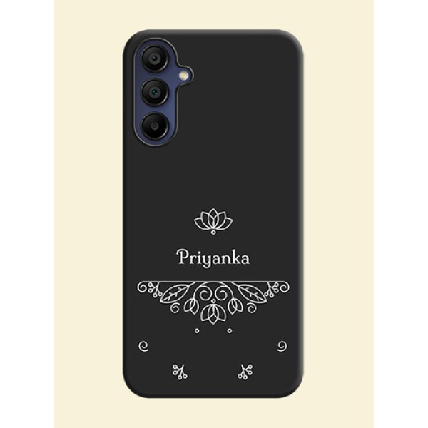 Lotus Garden Custom Text On Space Black Personalized Soft Matte Phone Covers - Galaxy A15 5G Lotus Garden Custom Text On Space Black Personalized Soft Matte Phone Covers - Galaxy A15 5G