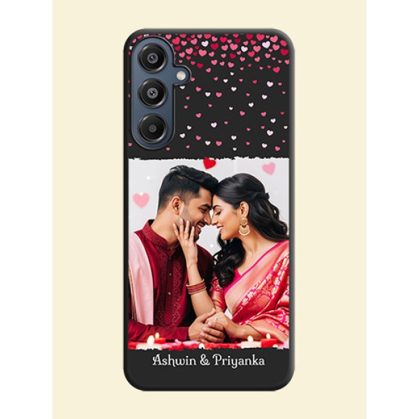 Fall in Love with Your Partner on Photo On Space Black Custom Soft Matte Mobile Back Cover - Galaxy A16 5G Fall in Love with Your Partner on Photo On Space Black Custom Soft Matte Mobile Back Cover - Galaxy A16 5G