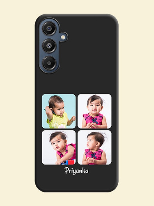 Floral Art with 6 Image Holder on Photo On Space Black Custom Soft Matte Mobile Back Cover - Galaxy A16 5G