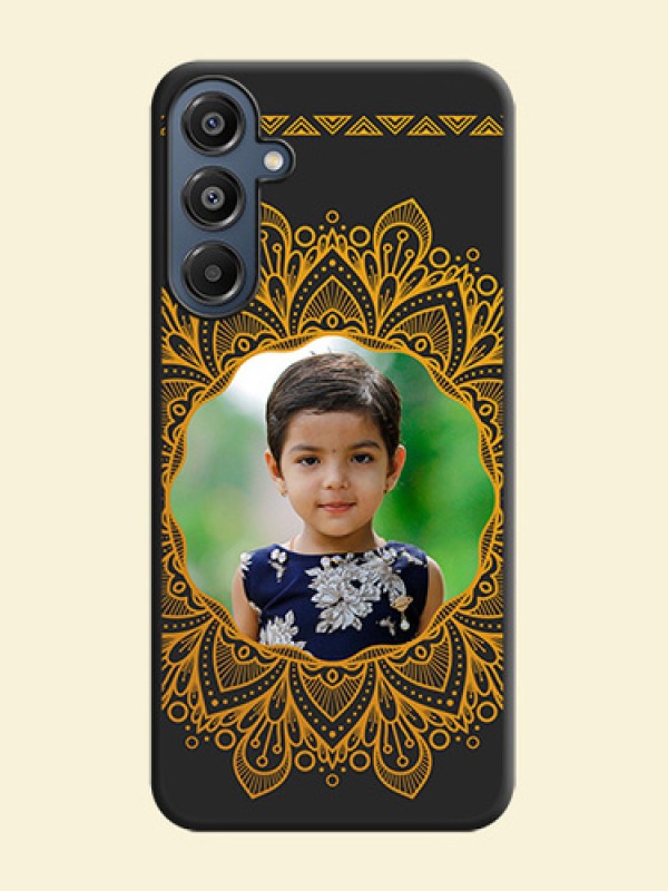 Round Image with Floral Design On Space Black Custom Soft Matte Mobile Back Cover - Galaxy A16 5G