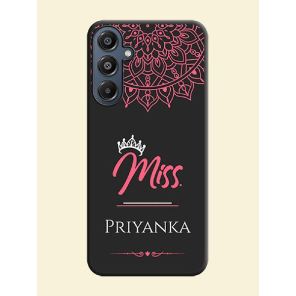 Mrs Name with Floral Design On Space Black Custom Soft Matte Mobile Back Cover - Galaxy A16 5G Mrs Name with Floral Design On Space Black Custom Soft Matte Mobile Back Cover - Galaxy A16 5G