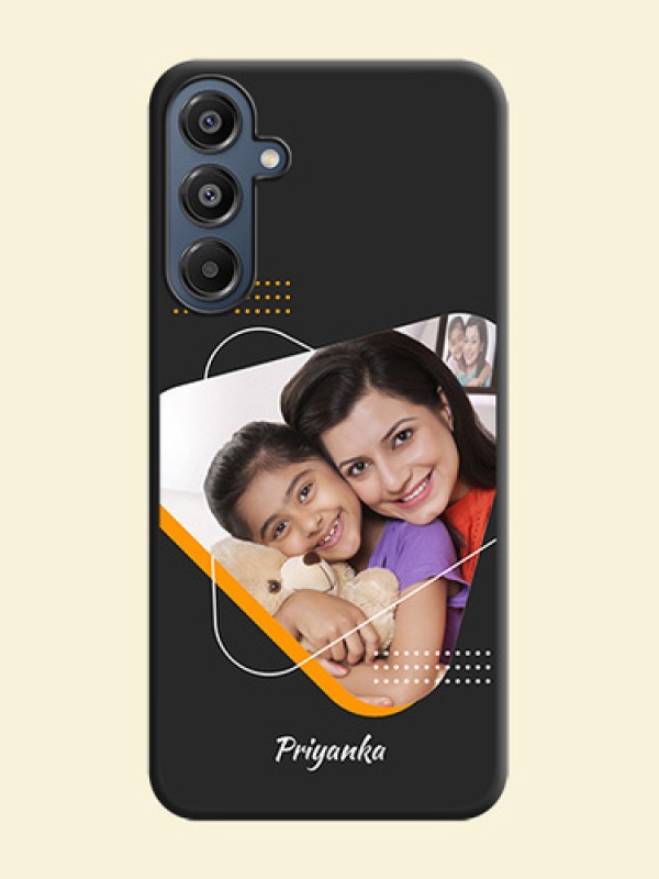 Yellow Triangle on Photo On Space Black Custom Soft Matte Mobile Back Cover - Galaxy A16 5G