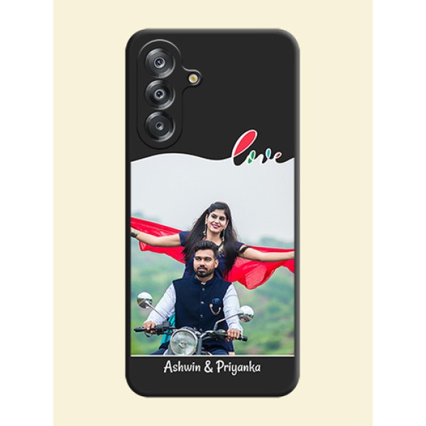 Fall in Love Pattern with Picture on Photo On Space Black Custom Soft Matte Mobile Back Cover - Samsung Galaxy A17 5G Fall in Love Pattern with Picture on Photo On Space Black Custom Soft Matte Mobile Back Cover - Samsung Galaxy A17 5G