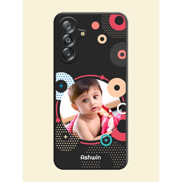 Multicoloured Round Image On Space Black Custom Soft Matte Mobile Back Cover - Samsung Galaxy A17 5G Multicoloured Round Image On Space Black Custom Soft Matte Mobile Back Cover - Samsung Galaxy A17 5G