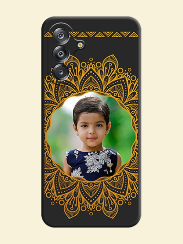 Round Image with Floral Design On Space Black Custom Soft Matte Mobile Back Cover - Samsung Galaxy A17 5G