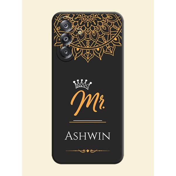 Mr Name with Floral Design On Space Black Custom Soft Matte Mobile Back Cover - Samsung Galaxy A17 5G Mr Name with Floral Design On Space Black Custom Soft Matte Mobile Back Cover - Samsung Galaxy A17 5G