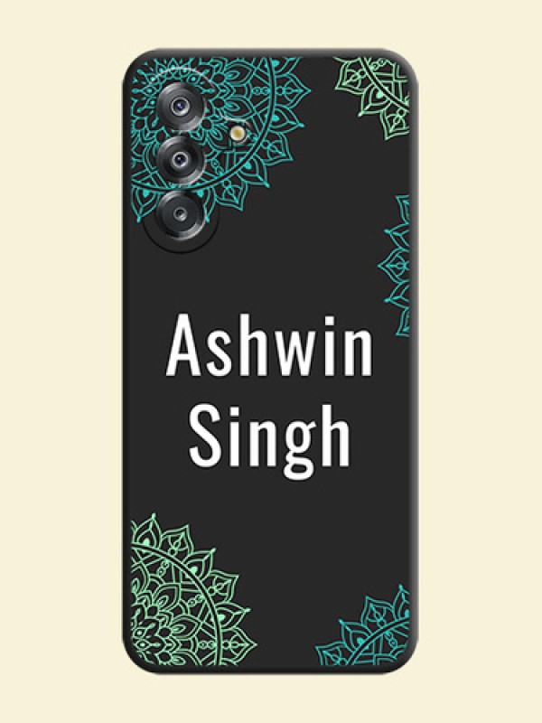 Your Name with Floral Design On Space Black Custom Soft Matte Mobile Back Cover - Samsung Galaxy A17 5G