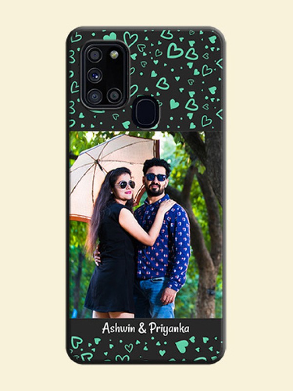Sea Green Indefinite Love Pattern - Photo on Space Black Soft Matte Mobile Cover - Galaxy A21S