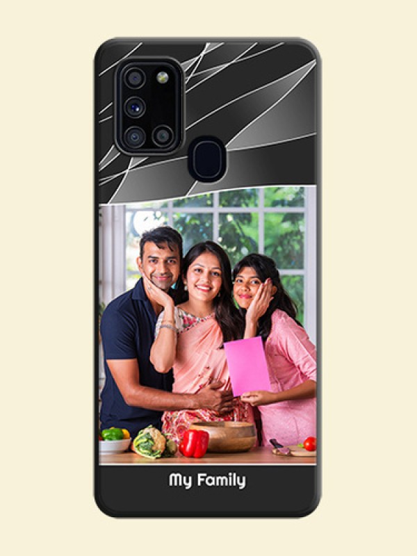 Mixed Wave Lines - Photo on Space Black Soft Matte Mobile Cover - Galaxy A21S