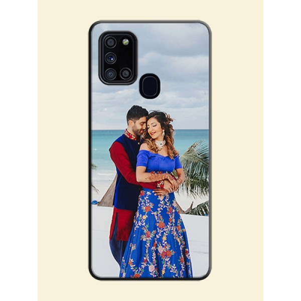 Full Single Pic Upload On Space Black Personalized Soft Matte Phone Covers -Samsung Galaxy A21S Full Single Pic Upload On Space Black Personalized Soft Matte Phone Covers -Samsung Galaxy A21S
