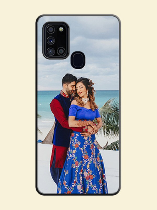 Full Single Pic Upload On Space Black Personalized Soft Matte Phone Covers -Samsung Galaxy A21S