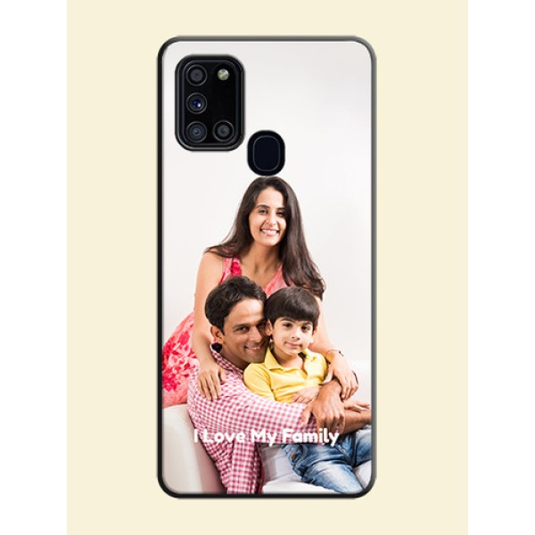 Full Single Pic Upload With Text On Space Black Personalized Soft Matte Phone Covers -Samsung Galaxy A21S Full Single Pic Upload With Text On Space Black Personalized Soft Matte Phone Covers -Samsung Galaxy A21S