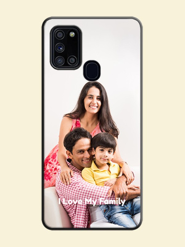 Full Single Pic Upload With Text On Space Black Personalized Soft Matte Phone Covers -Samsung Galaxy A21S