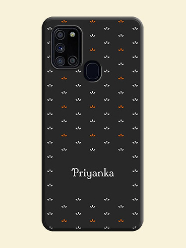 Simple Pattern With Custom Text On Space Black Personalized Soft Matte Phone Covers -Samsung Galaxy A21S