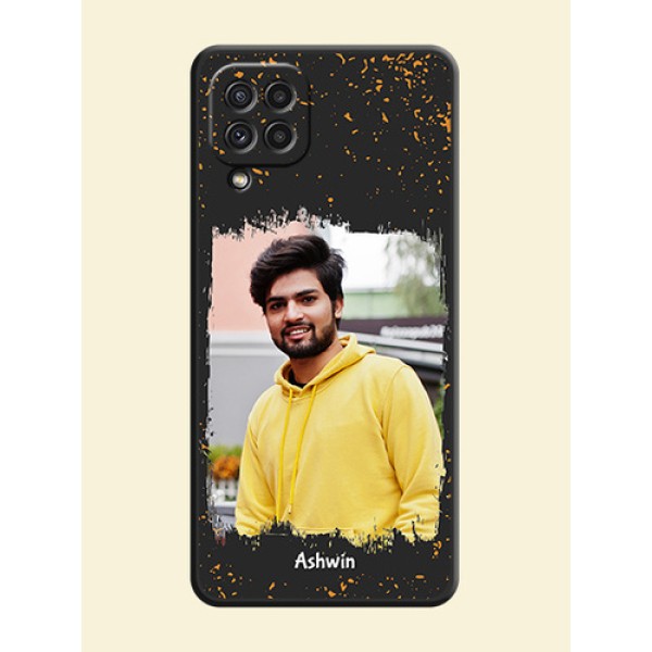 Spray Free Design on Photo on Space Black Soft Matte Phone Cover - Galaxy A22 4G Spray Free Design on Photo on Space Black Soft Matte Phone Cover - Galaxy A22 4G