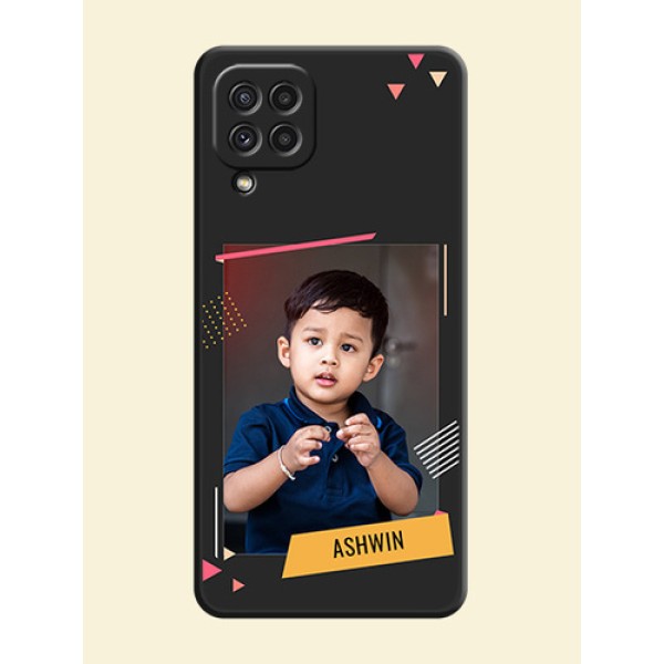 Photo Frame with Triangle Small Dots on Photo on Space Black Soft Matte Back Cover - Galaxy A22 4G Photo Frame with Triangle Small Dots on Photo on Space Black Soft Matte Back Cover - Galaxy A22 4G