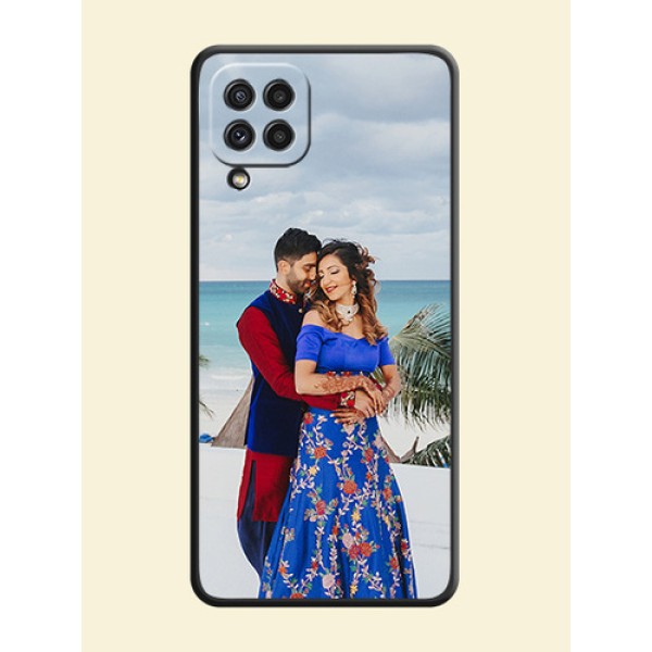 Full Single Pic Upload On Space Black Personalized Soft Matte Phone Covers -Samsung Galaxy A22 4G Full Single Pic Upload On Space Black Personalized Soft Matte Phone Covers -Samsung Galaxy A22 4G