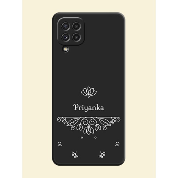 Lotus Garden Custom Text On Space Black Personalized Soft Matte Phone Covers -Samsung Galaxy A22 4G Lotus Garden Custom Text On Space Black Personalized Soft Matte Phone Covers -Samsung Galaxy A22 4G