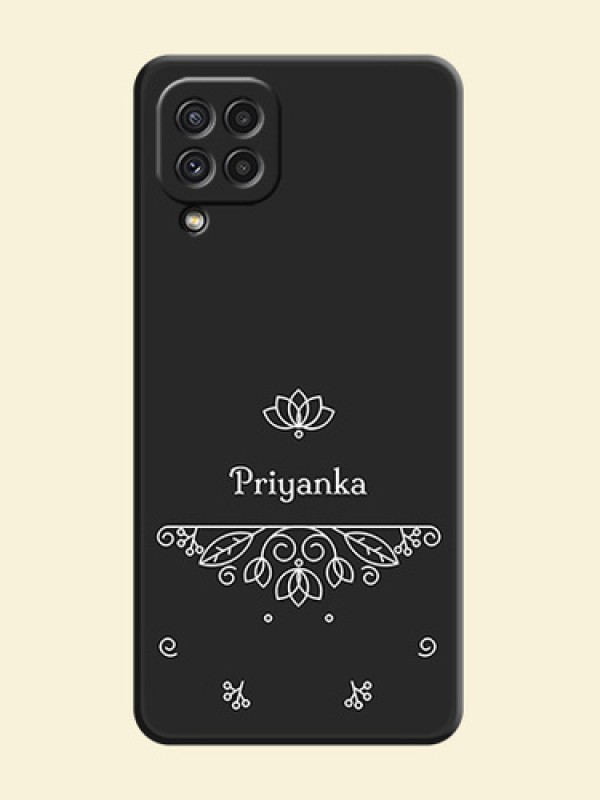 Lotus Garden Custom Text On Space Black Personalized Soft Matte Phone Covers -Samsung Galaxy A22 4G