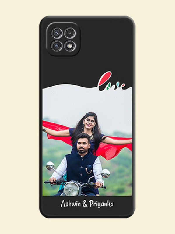Fall in Love Pattern with Picture on Photo on Space Black Soft Matte Mobile Case - Galaxy A22 5G