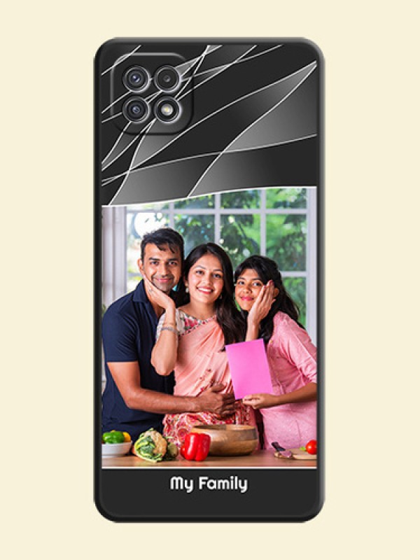 Mixed Wave Lines on Photo on Space Black Soft Matte Mobile Cover - Galaxy A22 5G