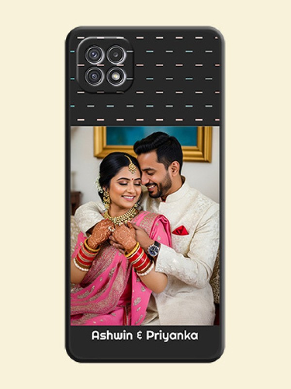 Line Pattern Design with Text on Space Black Custom Soft Matte Phone Back Cover - Galaxy A22 5G