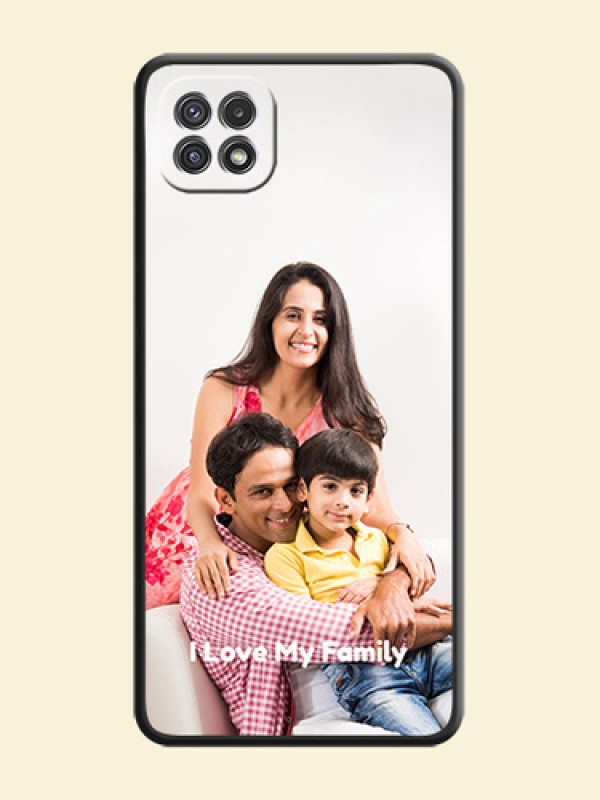 Full Single Pic Upload With Text On Space Black Personalized Soft Matte Phone Covers -Samsung Galaxy A22 5G