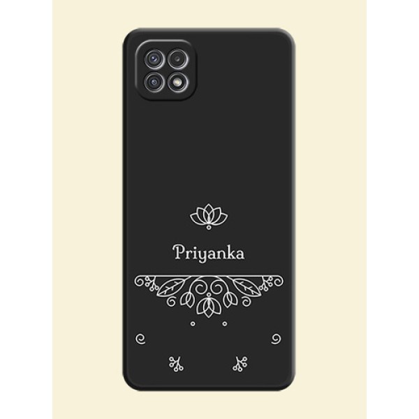 Lotus Garden Custom Text On Space Black Personalized Soft Matte Phone Covers -Samsung Galaxy A22 5G Lotus Garden Custom Text On Space Black Personalized Soft Matte Phone Covers -Samsung Galaxy A22 5G