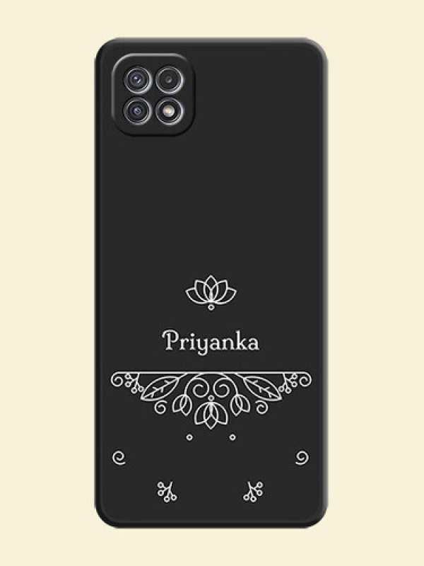Lotus Garden Custom Text On Space Black Personalized Soft Matte Phone Covers -Samsung Galaxy A22 5G