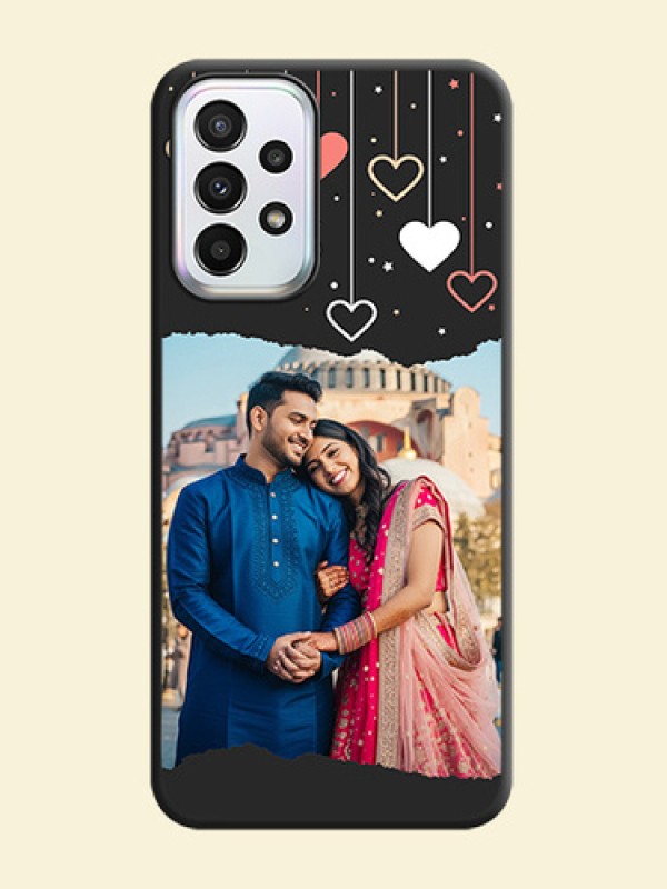 Love Hangings with Splash Wave Picture on Space Black Custom Soft Matte Phone Back Cover - Galaxy A23