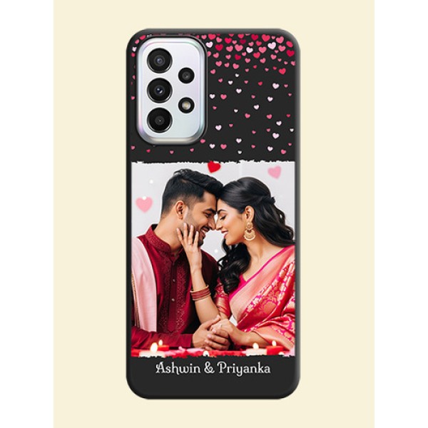 Fall in Love with Your Partner on Photo on Space Black Soft Matte Phone Cover - Galaxy A23 Fall in Love with Your Partner on Photo on Space Black Soft Matte Phone Cover - Galaxy A23