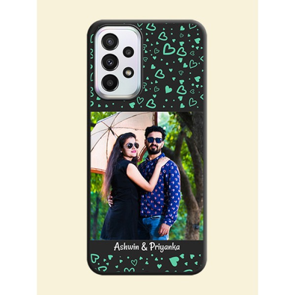 Sea Green Indefinite Love Pattern on Photo on Space Black Soft Matte Mobile Cover - Galaxy A23 Sea Green Indefinite Love Pattern on Photo on Space Black Soft Matte Mobile Cover - Galaxy A23