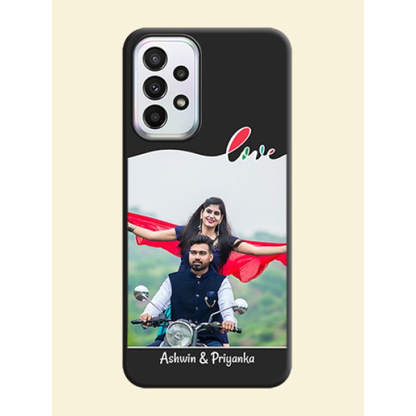 Fall in Love Pattern with Picture on Photo on Space Black Soft Matte Mobile Case - Galaxy A23 Fall in Love Pattern with Picture on Photo on Space Black Soft Matte Mobile Case - Galaxy A23