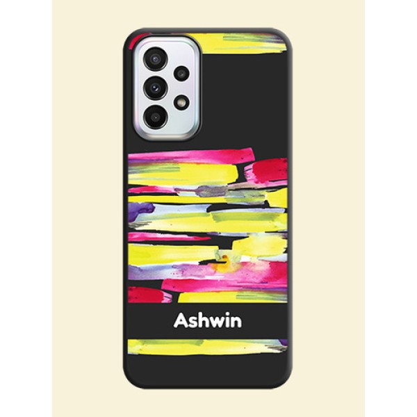 Brush Coloured on Space Black Personalized Soft Matte Phone Covers - Galaxy A23 Brush Coloured on Space Black Personalized Soft Matte Phone Covers - Galaxy A23