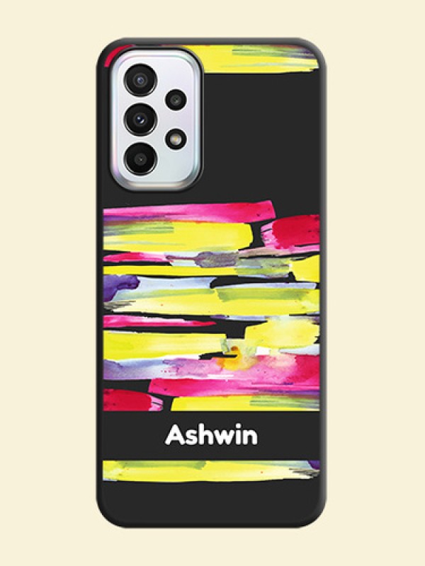 Brush Coloured on Space Black Personalized Soft Matte Phone Covers - Galaxy A23